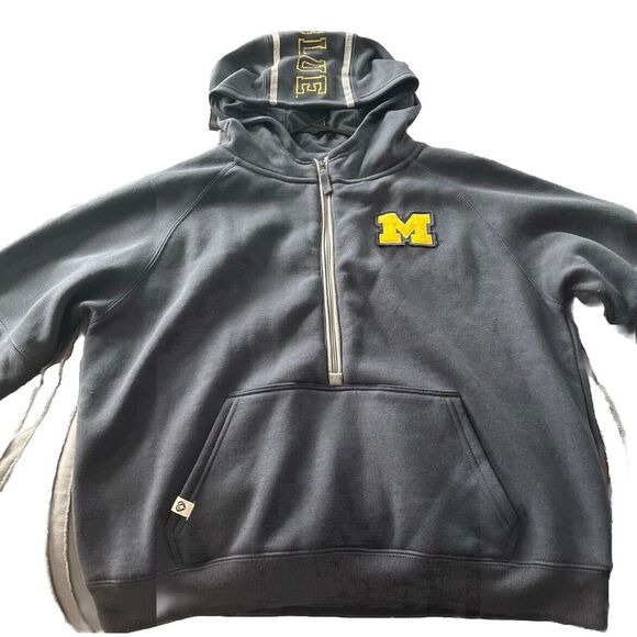 Michigan Wolverines Women's Colosseum Navy Big Logo Team Pullover Hoodie XL - Picture 1 of 10